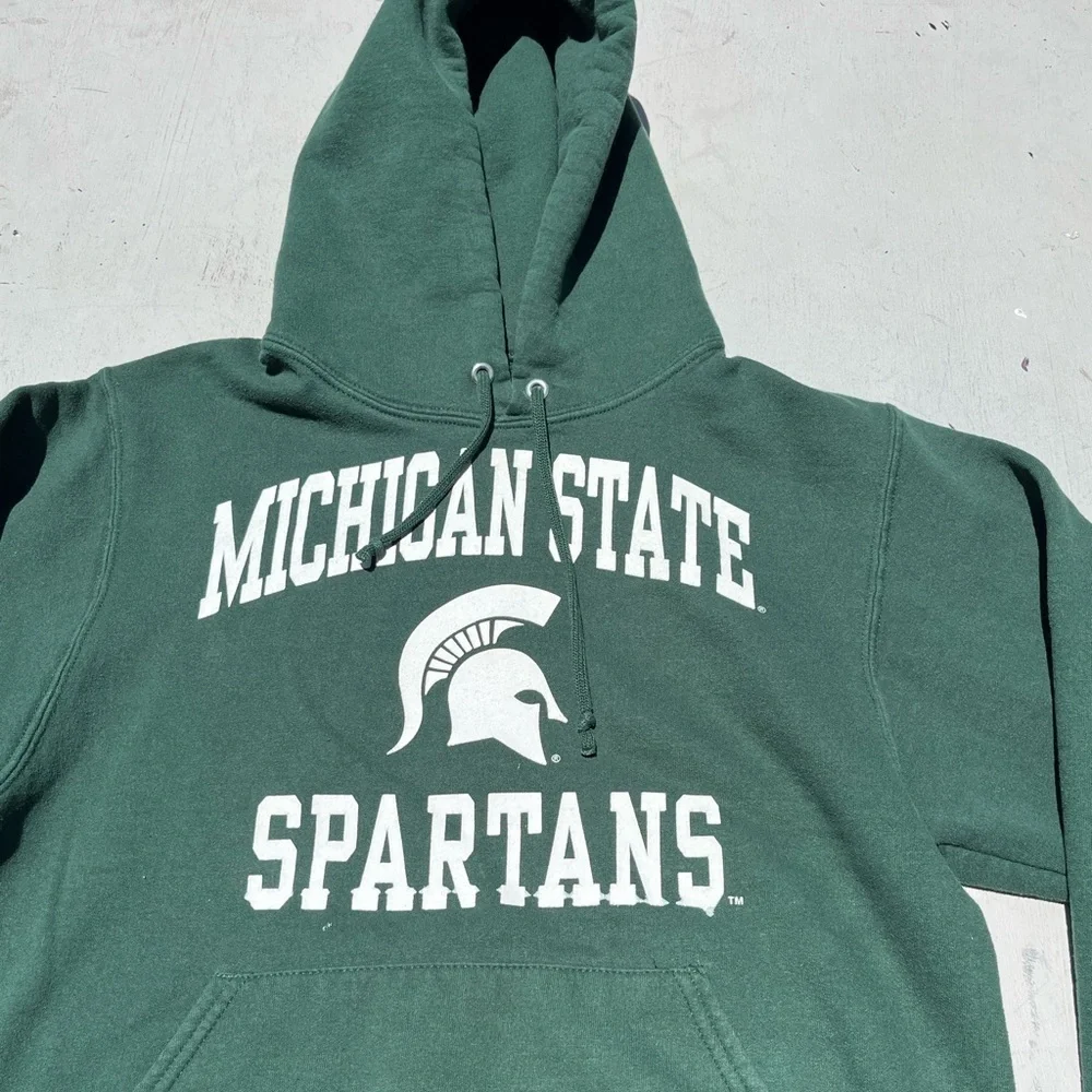 Men's‎ Michigan State Sweatshirt Green S College Spell-Out NCAA University